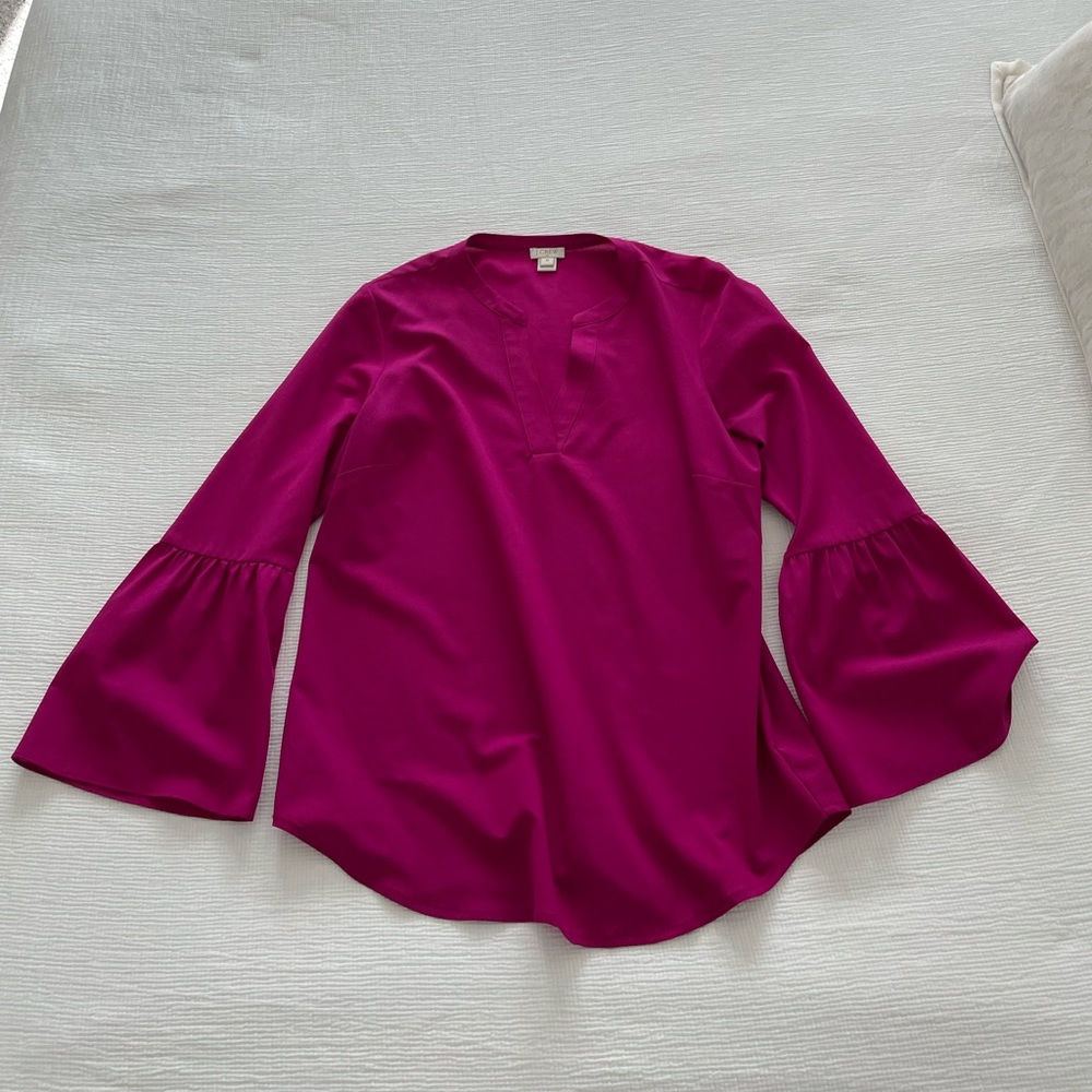 J. Crew - bell sleeve - magenta - size XS